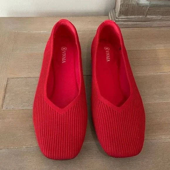 VIVAIA Red Margo Walker Knit Loafers - Picture 2 of 9